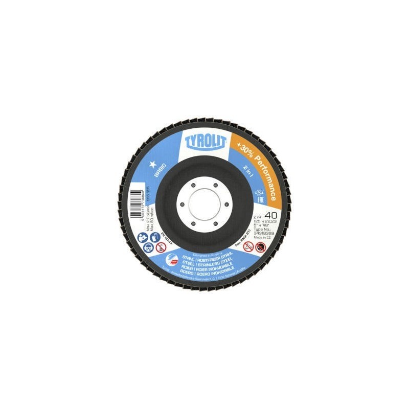 Tyrolit Basic 2in1 conical flap disc 125/60 Tyrolit Basic 2in1 conical flap disc 125/60