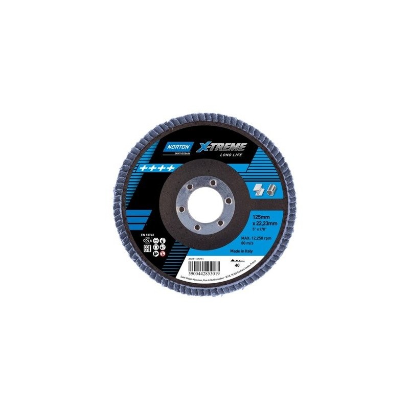 NORTON X-TREME conical flap discs 125/80 NORTON X-TREME conical flap discs 125/80