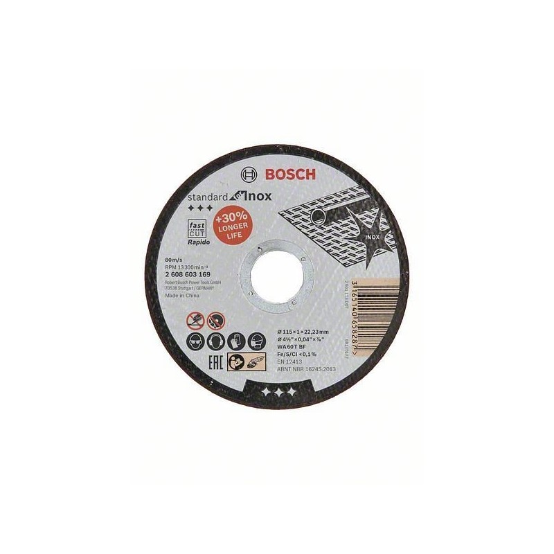 Bosch Professional Standaard Inox 60T 125x1 doorslijpschijf