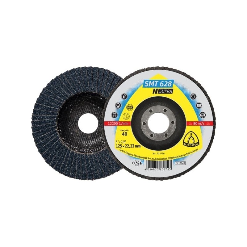 Klingspor SMT 628 Supra flap discs 125/P60