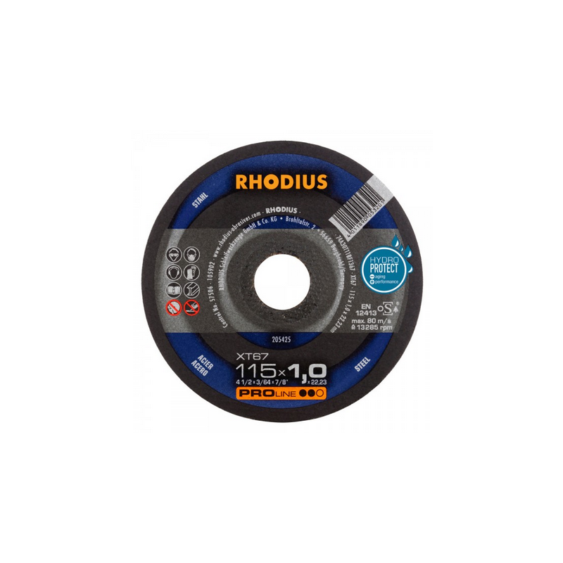 RhodiusProline  XT67 steel cutting discs 125x1.5