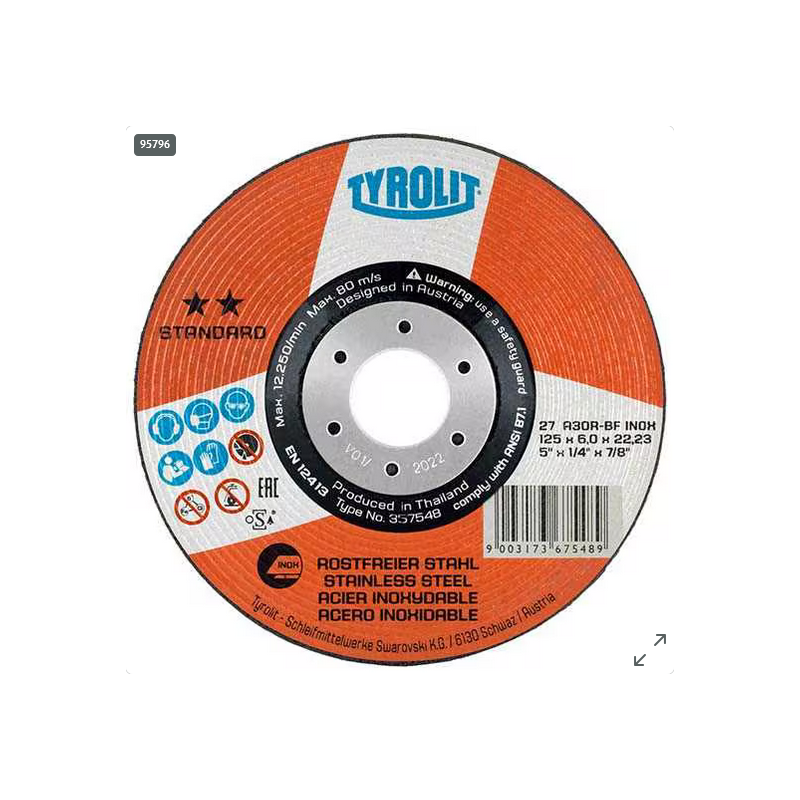 Tyrolit Standard INOX A30BF grinding wheel 125x6