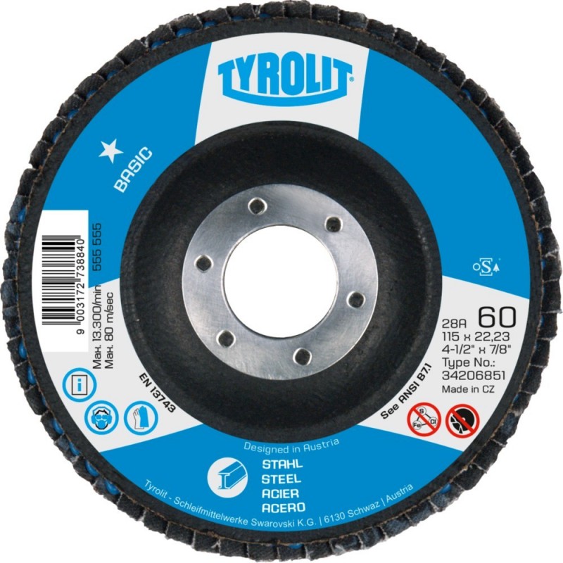 Tyrolit Basic 2in1 flap disc 125/120 FLAT