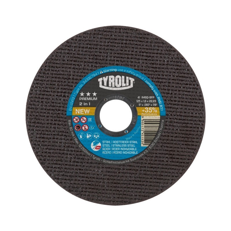 Doorslijpschijven Tyrolit Premium 125x1,  2in1