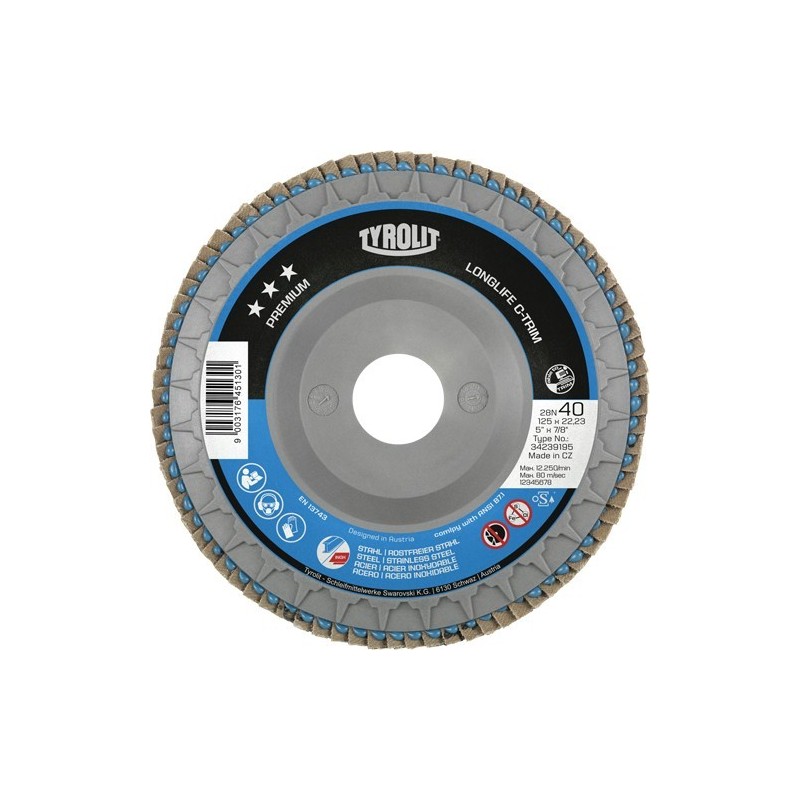 Tyrolit Premium Long Life C-Trim Flap Disc 125/40